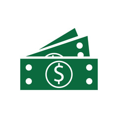 American dollar bill flat icon for financial apps