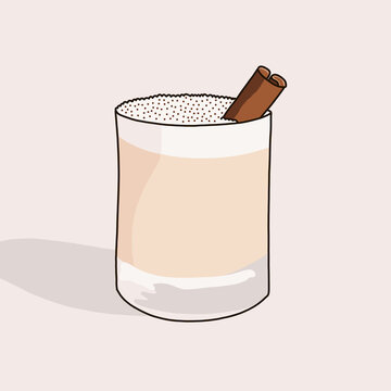 Warm Chai Latte with Cinnamon Stick