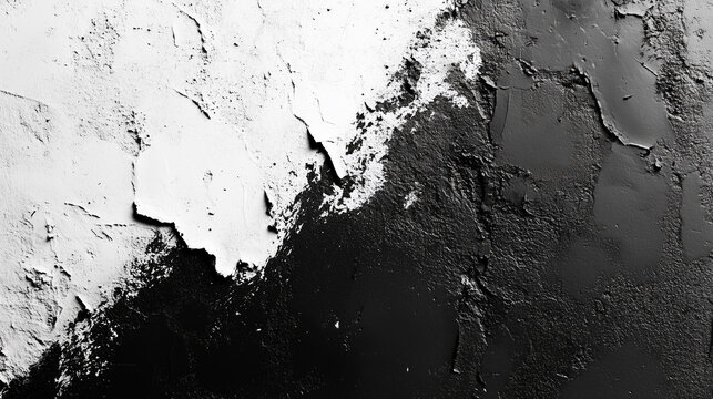 Abstract high-contrast black and white grunge texture with chaotic distressed patterns