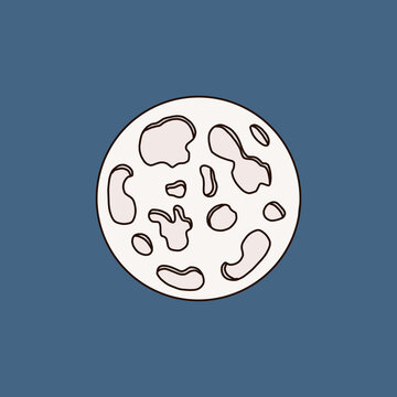 Minimalist Moon on a Deep Blue Background