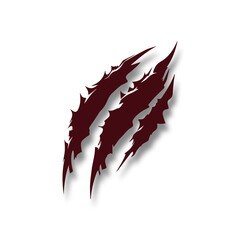 animal Claw  mark vector. Claws beast ripped mark  with shadow vector.