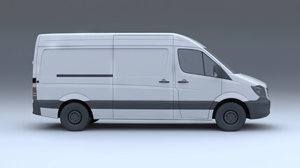 White van, side view, studio shot, blank space for branding