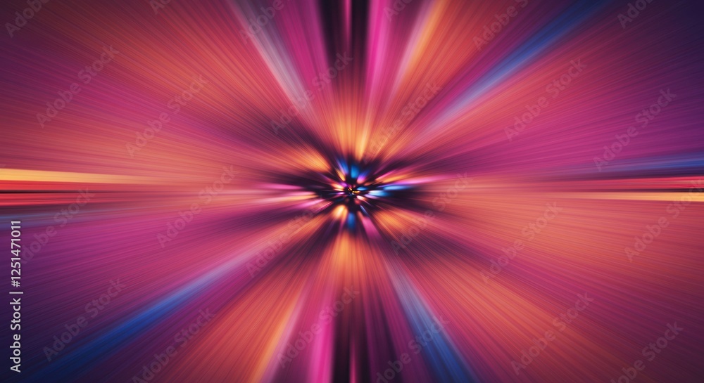 Poster abstract zoom burst: an explosion of vibrant, radiating colors creating a dynamic zoom burst effect.