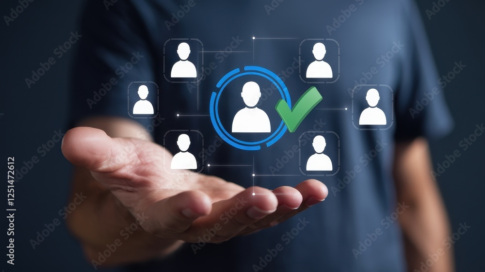 Poster successful team management: a visual representation of efficient teamwork and employee validation