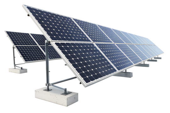 Installed solar panels for renewable energy - Powered by Adobe