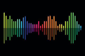 Bright neon modern sound equalizer.