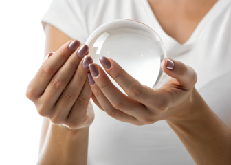 Crystal ball gazing with delicate hands