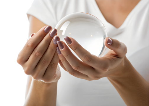 Crystal ball gazing with delicate hands