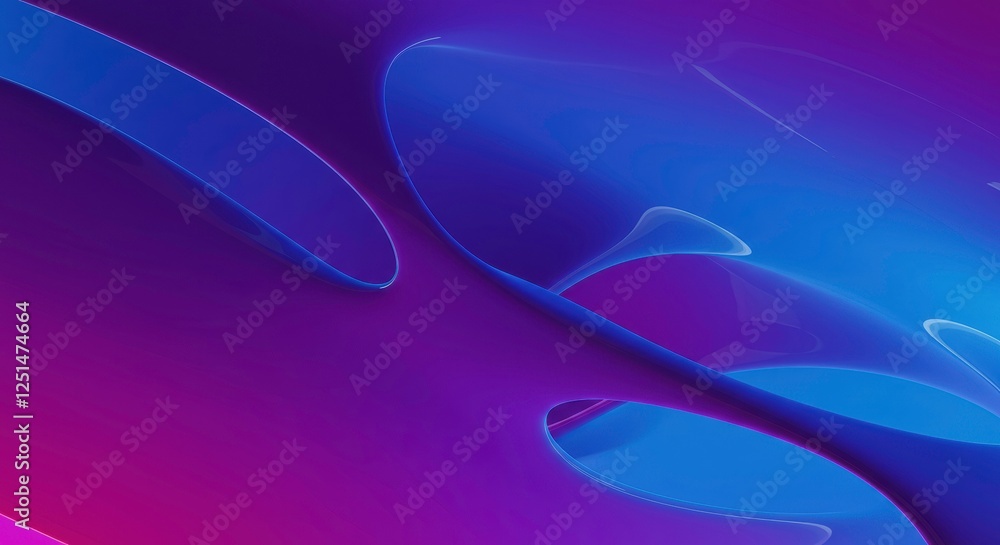 Aufkleber abstract fluid forms: a captivating abstract image featuring vibrant blue and purple hues flowing se