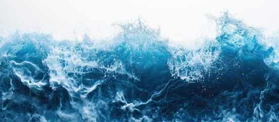 Obraz premium Ocean wave crash; white sky backdrop