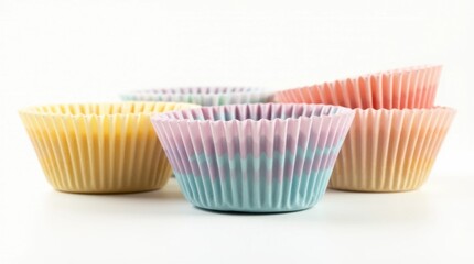 Colorful Cupcake Liners Isolated on White Background
