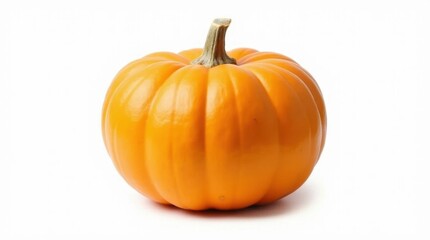 Isolated Bright Orange Pumpkin on White Background