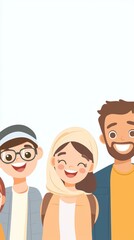 Fototapeta premium Diverse group of smiling people, standing together, happy, community, friendly