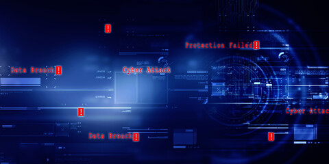 2d illustration Abstract futuristic electronic circuit technology background
