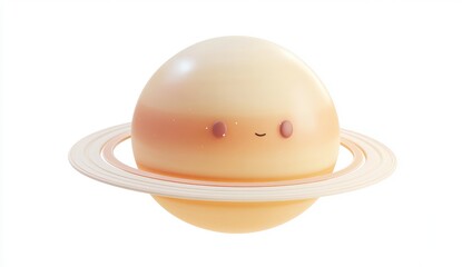Fototapeta premium 3D illustration of the planet Saturn with its distinctive rings