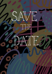 Modern abstract art design. Save the date template, banner, poster, invitation. greeting card