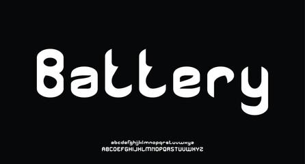 Battery, Futuristic abstract modern techno font, abstract geometric sci fi bold display letter set, Future clean modern monospaced typeface
