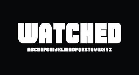 Watched, Futuristic abstract modern techno font, abstract geometric sci fi bold display letter set, Future clean modern monospaced typeface
