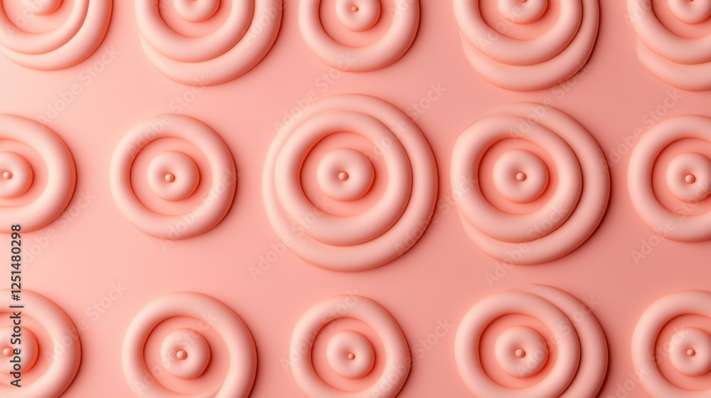 Aufkleber abstract pastel pink circular pattern: a 3d rendering of concentric circles