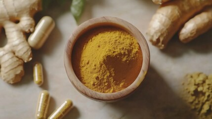 The combination of turmeric powder and ginger
