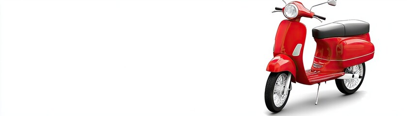 Red scooter, transportation, isolated background, stock photo