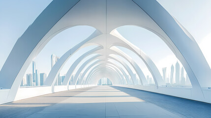 Obraz premium The infinite extension of the white arcade