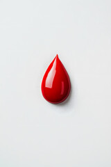 Obraz premium Realistic 3d red blood drop isolated on white background