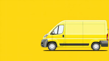 Yellow delivery van on yellow background (18)