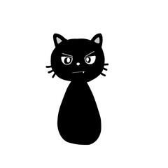 black cat on white background