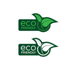 Eco-friendly icon and product sticker, label, badge, and logo. and eco-friendly products. Vector illustration.