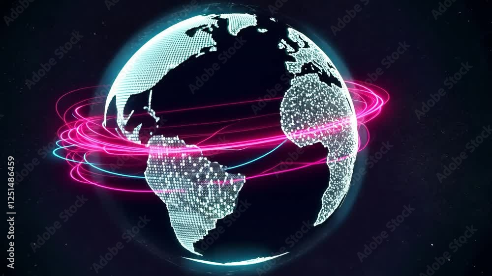 Poster global connections data flow abstract