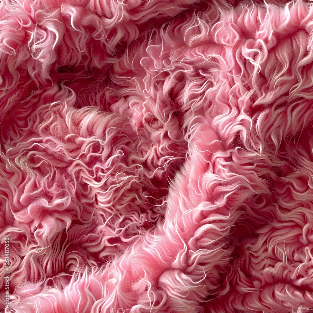 Poster abstract wavy pink fur texture with soft flowing curves and dynamic movement creates luxurious plush
