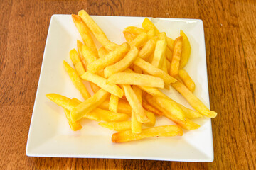 French fries Snack food crispy potato . Fast food or  snacks concept. Patates cips. Patates kizartmasi.