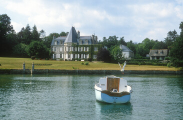 Chateau, Benodet; rivière l'Odet, region Bretagne; 29, region Bretagne; 29, Finistère, Bretagne,...