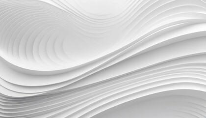 elegant 3d white geometric curve wavy pattern with flowing strips, modern abstract background design, smooth texture, minimal aesthetic, digital art, futuristic wallpaper.