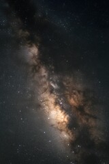 Fototapeta premium Captivating milky way galaxy shining brightly in the night sky cosmic dust and distant stars