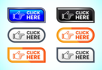 Click here button design illustration, Clicking icon suitable for mobile app, and website