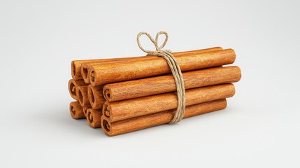 Bundle Of Cinnamon Sticks On White Background