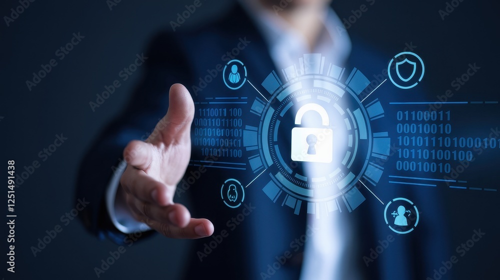 Poster cybersecurity and data protection: a visual representation of digital security measures
