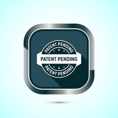 Fototapeta premium Patent pending icon design illustration, patent pending logo, badge, seal emblem, Gray shadow button design