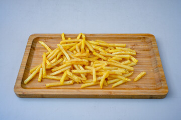French fries Snack food crispy potato . Fast food or  snacks concept. Patates cips. Patates kizartmasi.