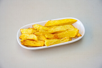 French fries Snack food crispy potato . Fast food or  snacks concept. Patates cips. Patates kizartmasi.
