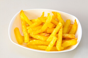 French fries Snack food crispy potato . Fast food or  snacks concept. Patates cips. Patates...