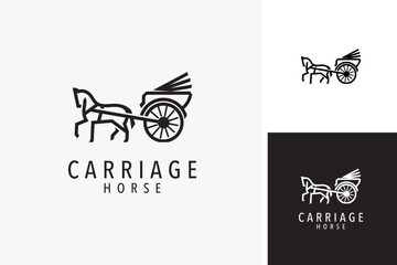 Horse carriage line logo symbol icon design illustration © Niffhans