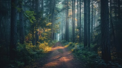 Obraz premium adventure trail through dense jungle