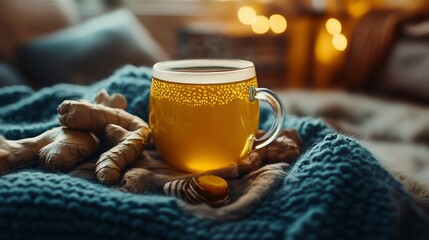 Warm ginger tea to dispel coldness