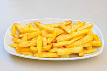 French fries Snack food crispy potato . Fast food or  snacks concept. Patates cips. Patates kizartmasi.
