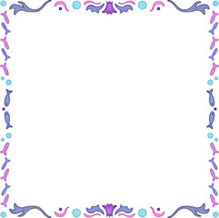 Obraz premium clip art cute watercolor illustration of colorful aesthetic decorative frame for background template