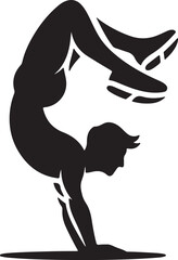 man handstand logo clip art silhouette design vector illustration