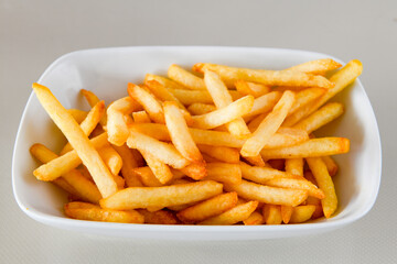 French fries Snack food crispy potato . Fast food or  snacks concept. Patates cips. Patates kizartmasi.